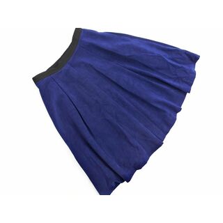 イネド(INED)のINED イネド スウェード調 タック スカート size9/青 ◇■ レディース(ひざ丈スカート)