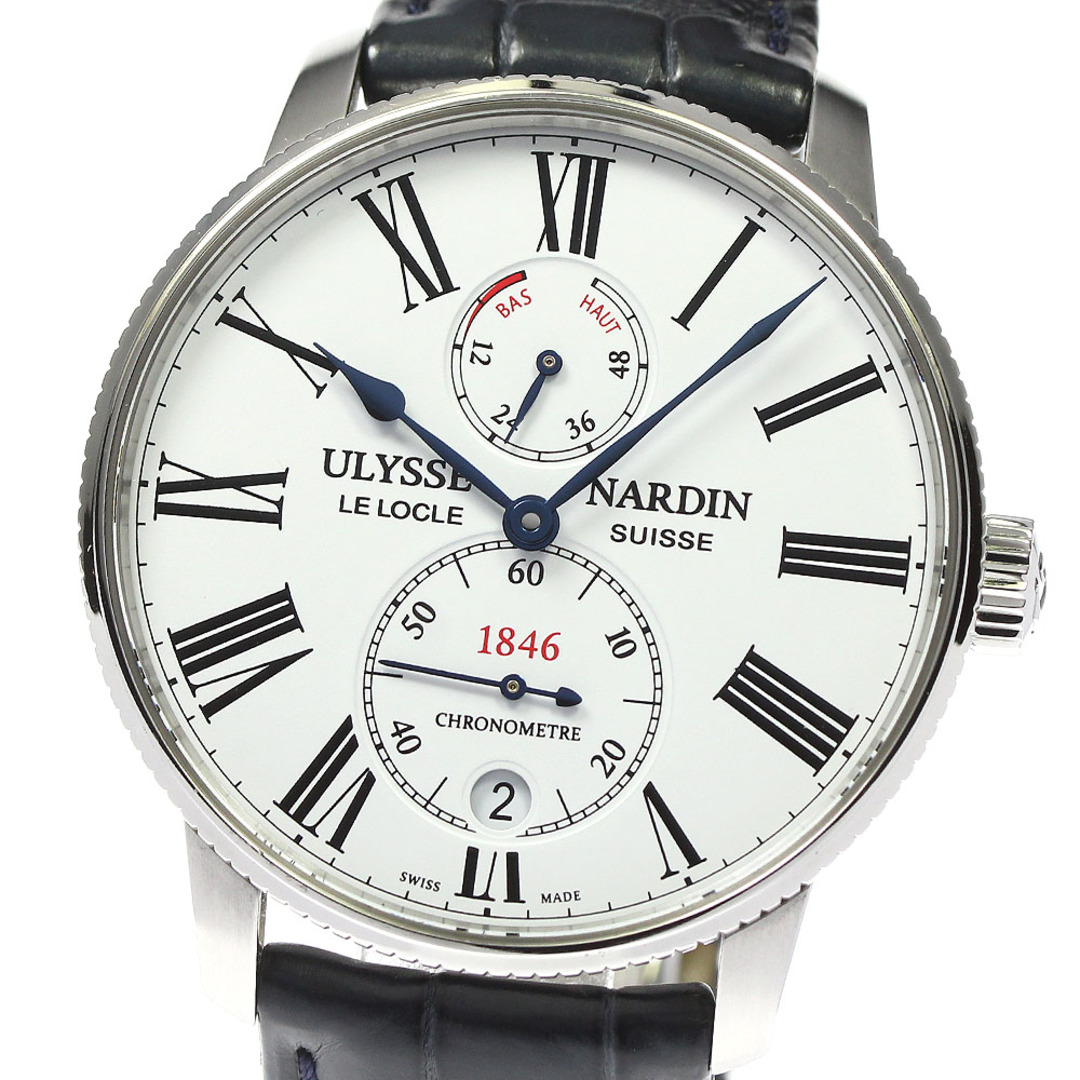 ULYSSE NARDIN(ユリスナルダン)のユリス・ナルダン Ulysse Nardin 1183-310/40 マリーン トルピユール 42mm デイト 自動巻き メンズ 箱・保証書付き_801243 メンズの時計(腕時計(アナログ))の商品写真