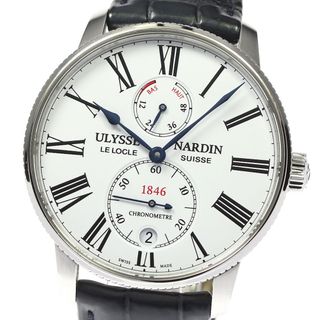 ユリスナルダン(ULYSSE NARDIN)のユリス・ナルダン Ulysse Nardin 1183-310/40 マリーン トルピユール 42mm デイト 自動巻き メンズ 箱・保証書付き_801243(腕時計(アナログ))