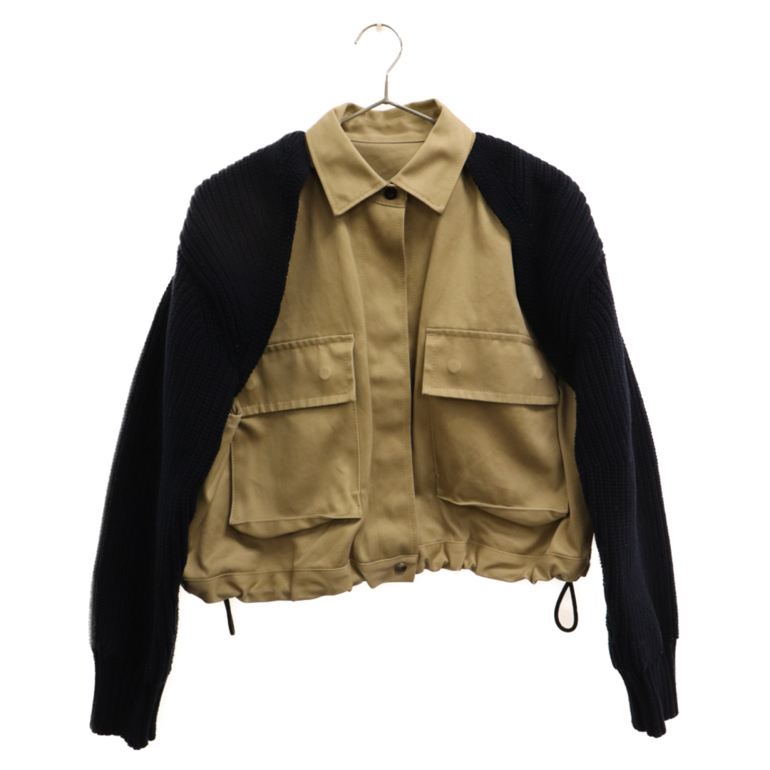 sacai(サカイ)のSacai サカイ 23AW Cotton Chino x Knit Blouson コットンチノニットジャケット ベージュ/ネイビー レディース 23-06454 レディースのジャケット/アウター(その他)の商品写真