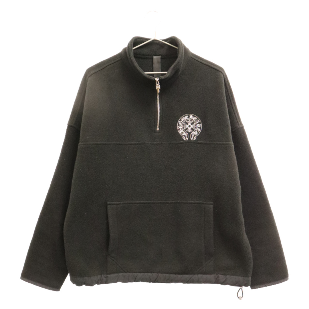 CHROME HEARTS クロムハーツ Fleece Half Zip Jacket ロゴ刺繍 フリースハーフジップ ダガージップ ジャケット ブラック