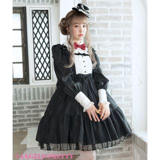 アンジェリックプリティー(Angelic Pretty)のSilky Lady ジャンパースカート 色:黒 (ひざ丈ワンピース)