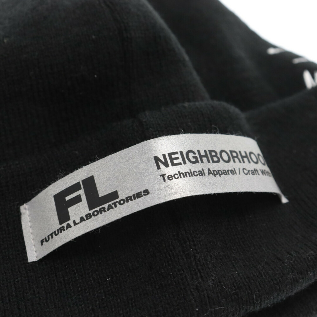 NEIGHBORHOOD(ネイバーフッド)のNEIGHBORHOOD ネイバーフッド 22AW FUTURA フューチュラ 刺繍ニットキャップ ビーニー 帽子 ブラック 222YGFTN-HT01S メンズの帽子(ニット帽/ビーニー)の商品写真