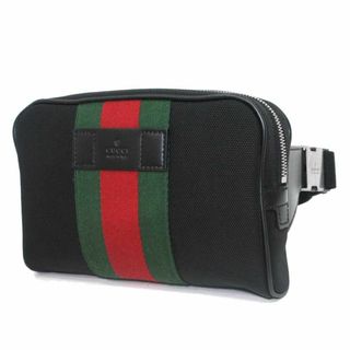 グッチ(Gucci)の【新品】グッチ バッグ ショルダーバッグ 630919 (ブラック) GUCCI キャンバス ウェビングライン ベルトバッグ ウエストポーチ メンズ アウトレット(ウエストポーチ)