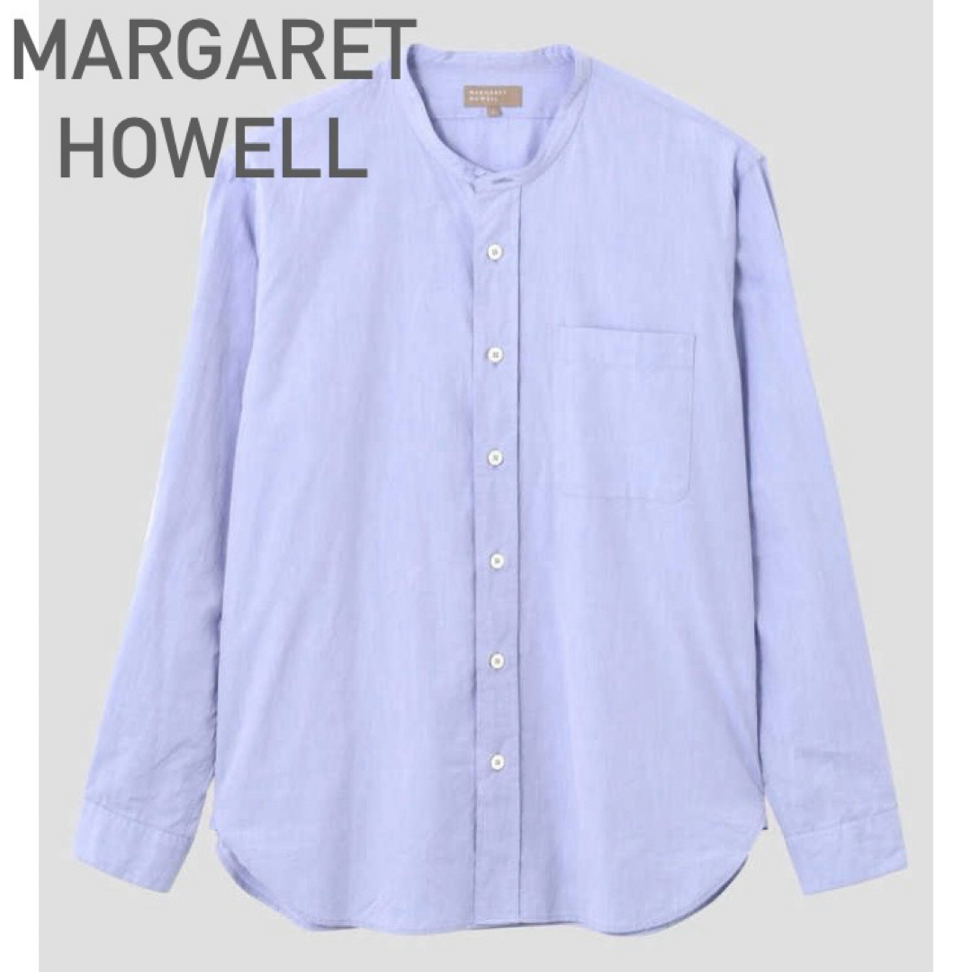 MARGARET HOWELL(マーガレットハウエル)の【MARGARET HOWEL】マーガレットハウエル コットンノーカラーシャツ メンズのトップス(シャツ)の商品写真