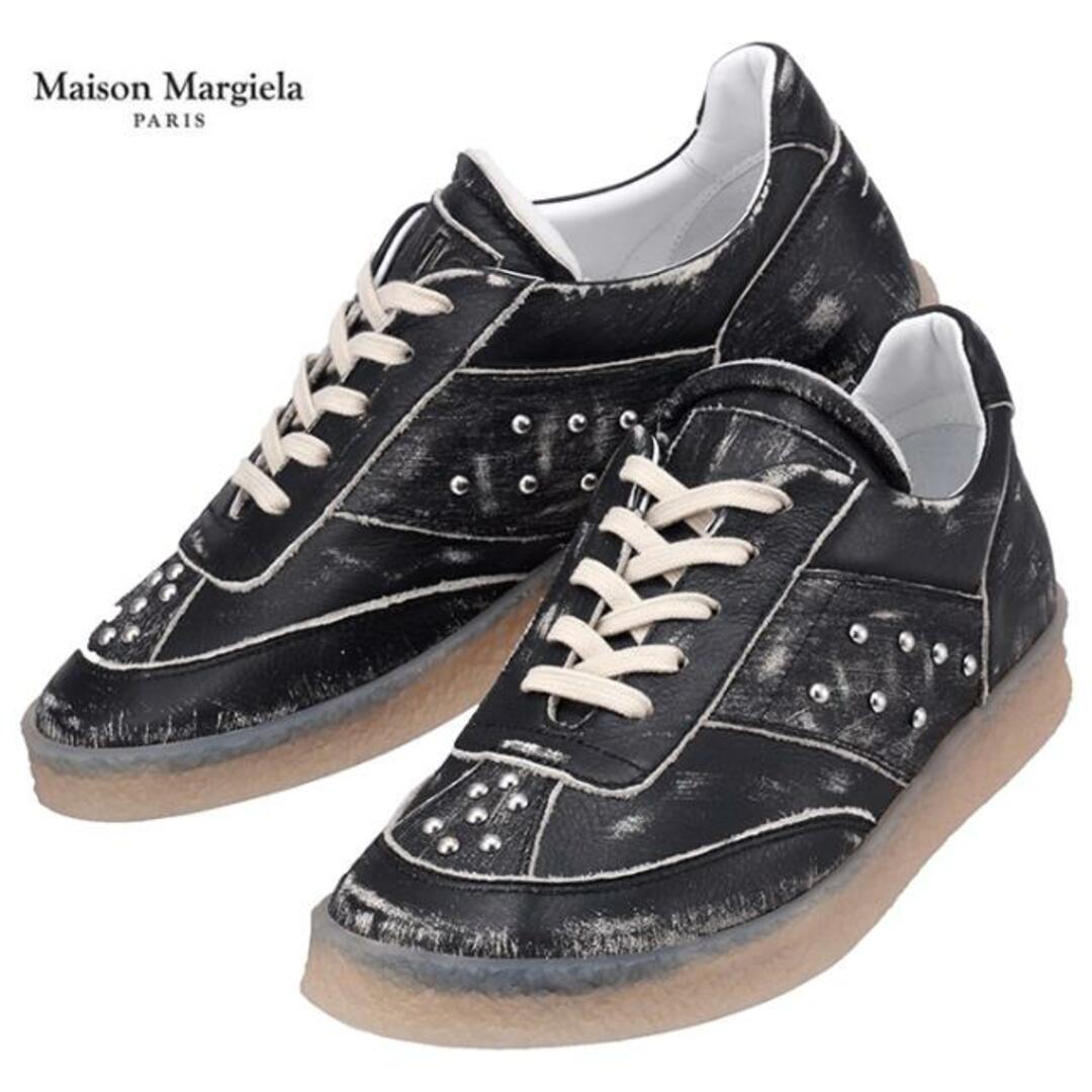 MM6(エムエムシックス)のMM6 Maison Margiela Sneakers エムエムシックス メゾンマルジェラ Leather low-top sneakers S66WS0086 P2232 T8013 NKN ブラック メンズの靴/シューズ(スニーカー)の商品写真