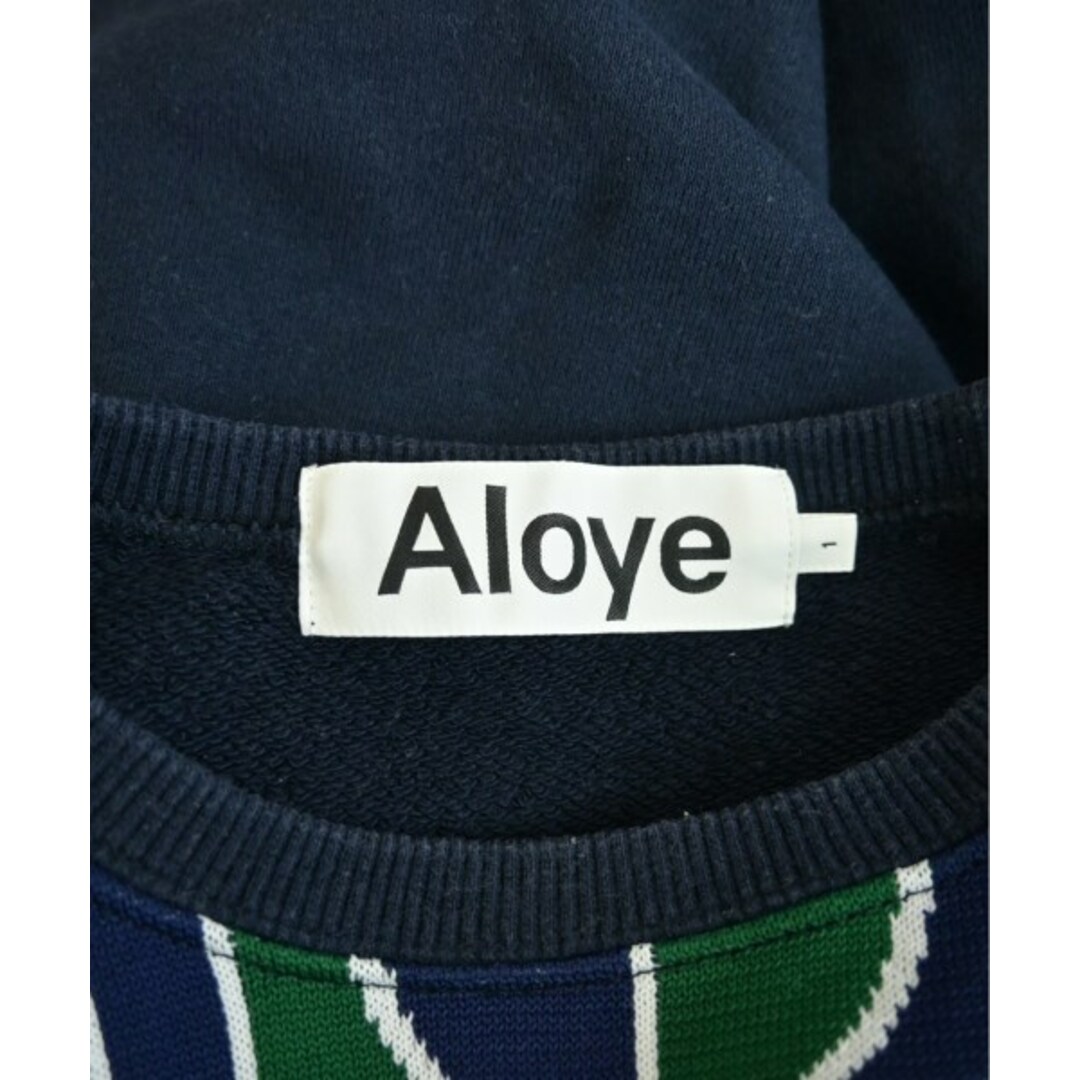 ALOYE(アロイ)のALOYE アロイ スウェット 1(S位) 紺x緑x白(総柄) 【古着】【中古】 レディースのトップス(トレーナー/スウェット)の商品写真