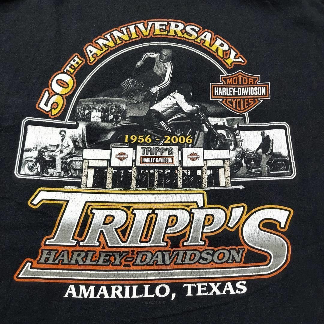 Harley Davidson(ハーレーダビッドソン)のハーレーダビッドソン プリントTシャツ ロンT テキサス XL ブラック 黒 白 メンズのトップス(Tシャツ/カットソー(七分/長袖))の商品写真