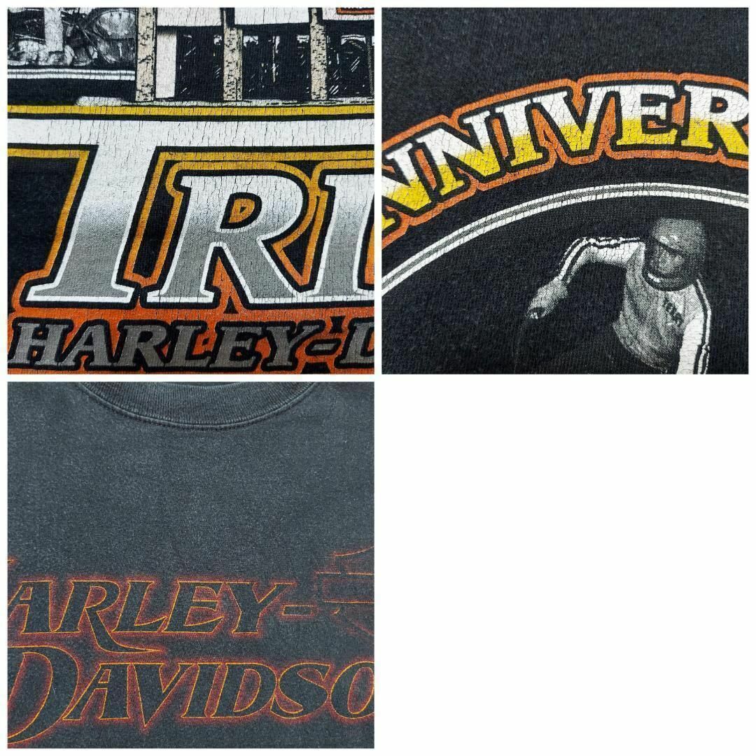Harley Davidson(ハーレーダビッドソン)のハーレーダビッドソン プリントTシャツ ロンT テキサス XL ブラック 黒 白 メンズのトップス(Tシャツ/カットソー(七分/長袖))の商品写真