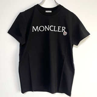 モンクレール(MONCLER)のMONCLER モンクレール ロゴ 半袖 Tシャツ Mブラック レディース(Tシャツ(半袖/袖なし))