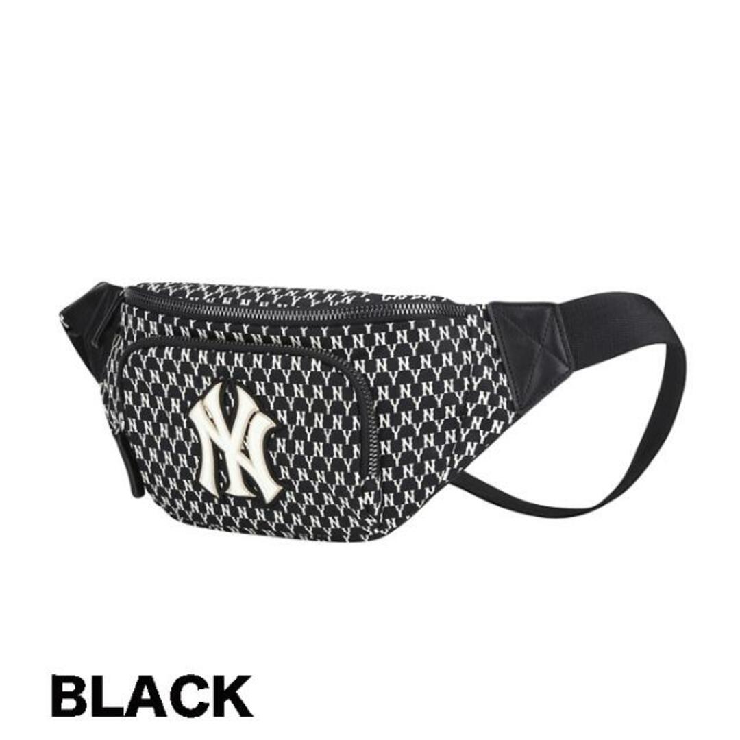 MLB(メジャーリーグベースボール)の【韓国ファッション】MLB Korea エムエルビーコリア NY YANKEES MONOGRAM HIPSACK 32BGC9011 50L / 50I /  50B / 50N / 50R カバン 鞄 ヒップサック ボディバッグ 1.ブラック レディースのバッグ(ショルダーバッグ)の商品写真