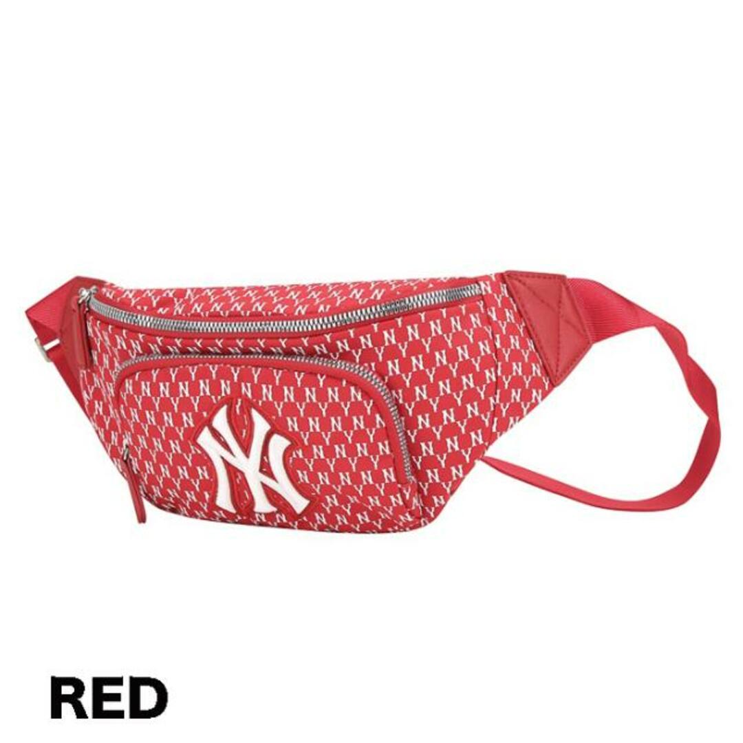 MLB(メジャーリーグベースボール)の【韓国ファッション】MLB Korea エムエルビーコリア NY YANKEES MONOGRAM HIPSACK 32BGC9011 50L / 50I /  50B / 50N / 50R カバン 鞄 ヒップサック ボディバッグ 5.レッド レディースのバッグ(ショルダーバッグ)の商品写真