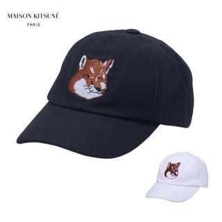 メゾンキツネ(MAISON KITSUNE')のMaison Kitsune メゾンキツネ FOX HEAD LOGO BASE BALL CAP HU06118WW0007 キャップ 帽子 ネイビー ホワイト 白 1.ネイビー(キャップ)