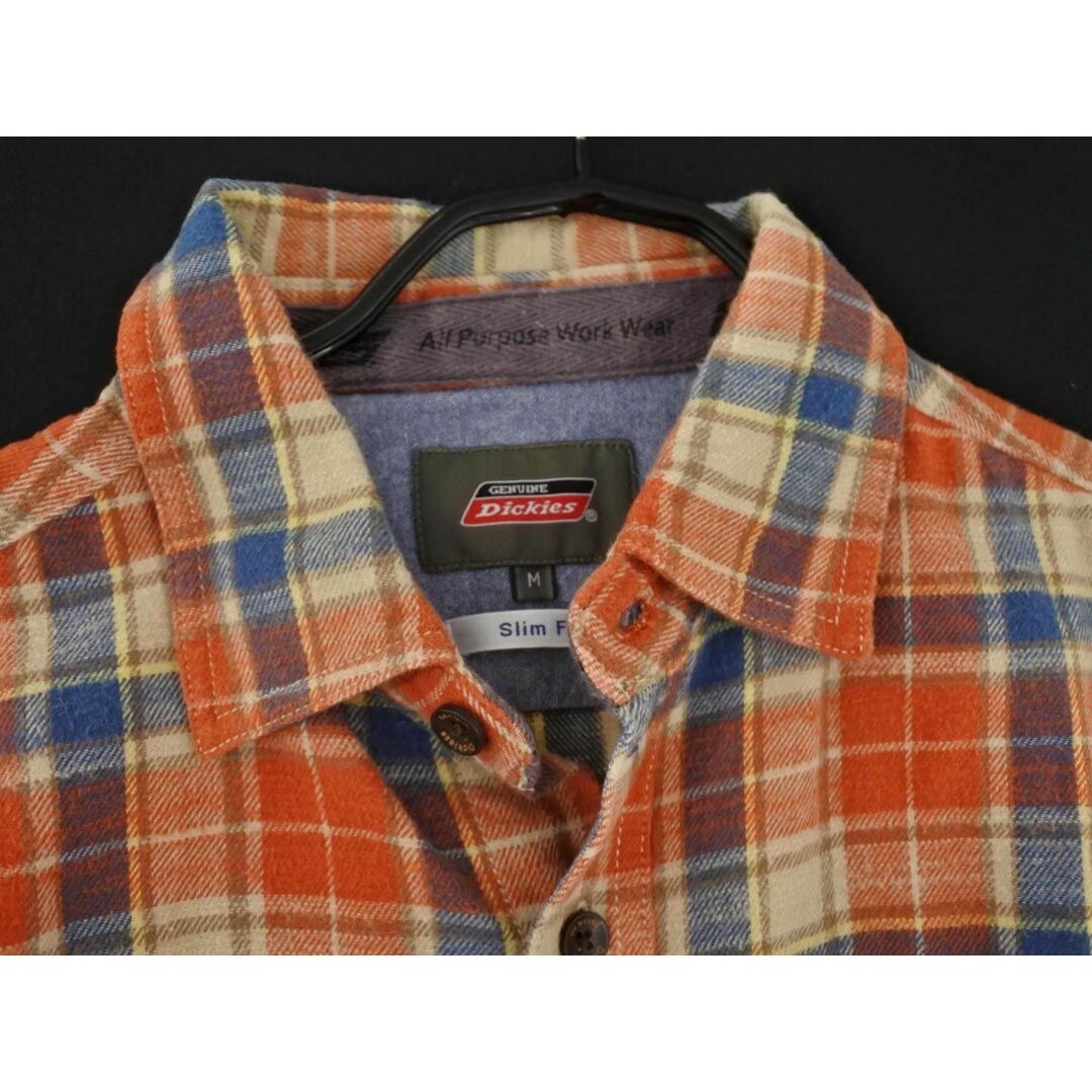 Dickies(ディッキーズ)のDickies ディッキーズ チェック シャツ sizeM/オレンジｘ青 ◇■ メンズ メンズのトップス(シャツ)の商品写真