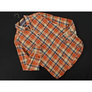 ディッキーズ(Dickies)のDickies ディッキーズ チェック シャツ sizeM/オレンジｘ青 ◇■ メンズ(シャツ)