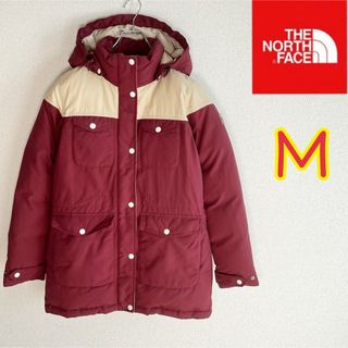 ザノースフェイス(THE NORTH FACE)のノースフェイス　ダウンジャケット　えんじ×ベージュ　レディースＭ(ダウンジャケット)