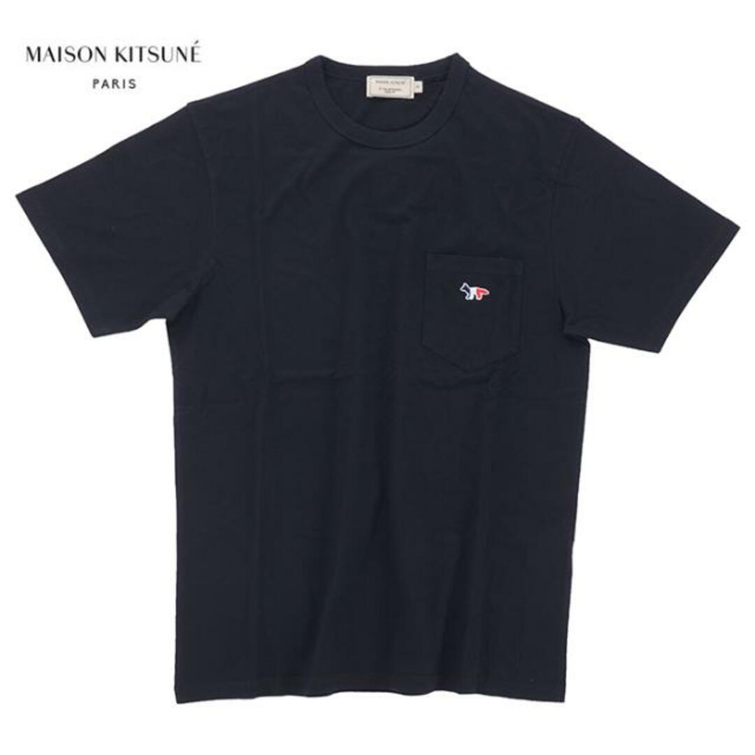 MAISON KITSUNE'(メゾンキツネ)の【メール便】MAISON KITSUNE メゾンキツネ TRICOLOR FOX PATCH POCKET T-SHIRT FM00120KJ 0010 Tシャツ 半袖 ブラック 黒 ブラック メンズのトップス(Tシャツ/カットソー(半袖/袖なし))の商品写真