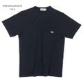 【メール便】MAISON KITSUNE メゾンキツネ TRICOLOR FOX PATCH POCKET T-SHIRT FM00120KJ 0010 Tシャツ 半袖 ブラック 黒 ブラック