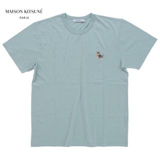 メゾンキツネ(MAISON KITSUNE')の【メール便】MAISON KITSUNE メゾンキツネ DRESSED FOX PATCH CLASSIC T-SHIRT KW00107KJ 0008 ドレスド フォックス パッチ クラシック Tシャツ 半袖 レディース mnk0042 ブルーヘイズ(Tシャツ/カットソー(半袖/袖なし))