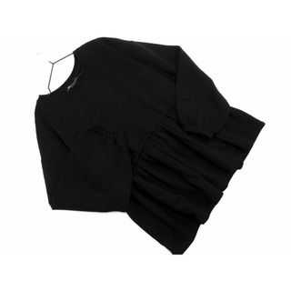 ザラ(ZARA)のZARA ザラ 裏起毛 フリル カットソー sizeS/黒 ◇■ レディース(カットソー(長袖/七分))