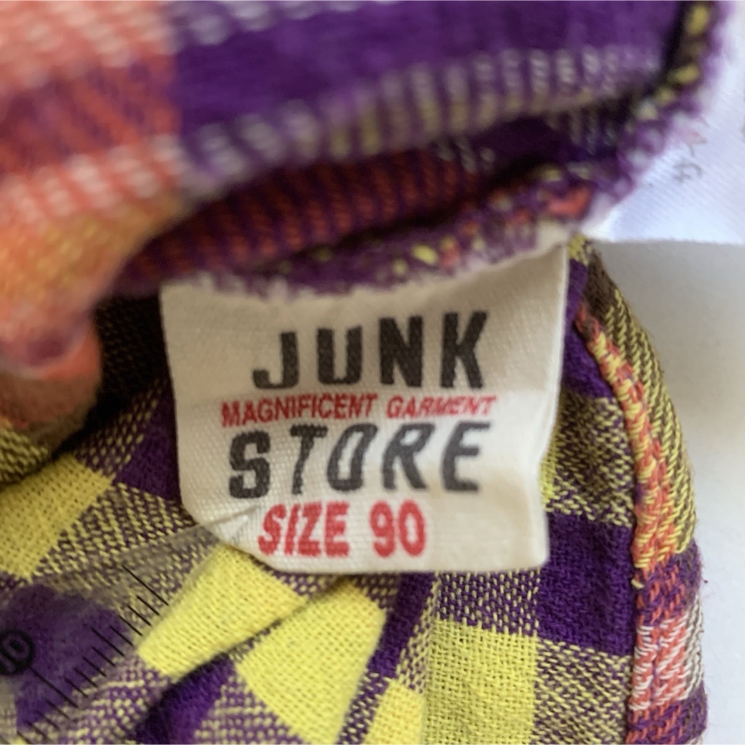 JUNK STORE(ジャンクストアー)のJUNKSTORE ジャンクストア　ブラウス　シャツ　チェック　90  紫 キッズ/ベビー/マタニティのキッズ服男の子用(90cm~)(ブラウス)の商品写真