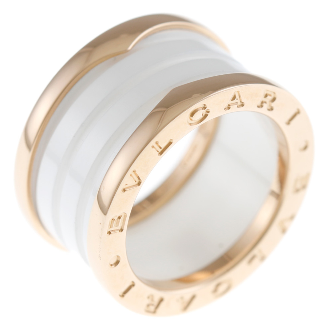 BVLGARI(ブルガリ)のブルガリ ビー ゼロワン B-zero.1 ビーゼロワン 4バンド ホワイトセラミック リング 指輪 10号 18金 K18ピンクゴールド レディース BVLGARI  中古 レディースのアクセサリー(リング(指輪))の商品写真