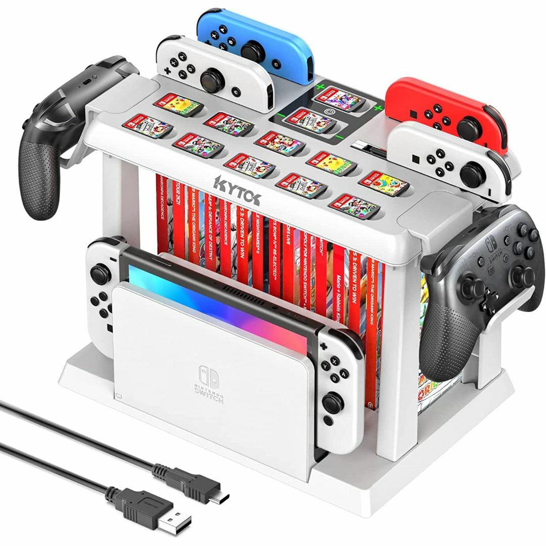 【色: ホワイト】Switch収納スタンド Kytok Joy-Con充電スタン エンタメ/ホビーのゲームソフト/ゲーム機本体(その他)の商品写真
