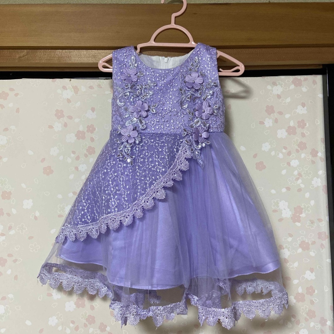 紫ドレス　パープル　90 キッズ/ベビー/マタニティのキッズ服男の子用(90cm~)(ドレス/フォーマル)の商品写真