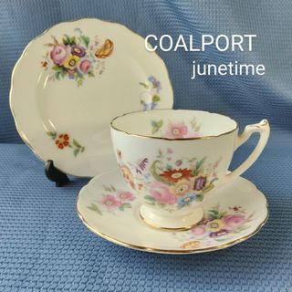 ウェッジウッド(WEDGWOOD)の英国製コールポート coalport junetime ティートリオ(食器)