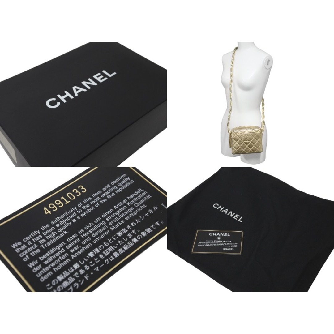 CHANEL(シャネル)のCHANEL シャネル ショルダーバッグ ココマーク ミニ カメラバック ラムスキン 4番台 ゴールド 美品 中古 60361 レディースのバッグ(ハンドバッグ)の商品写真