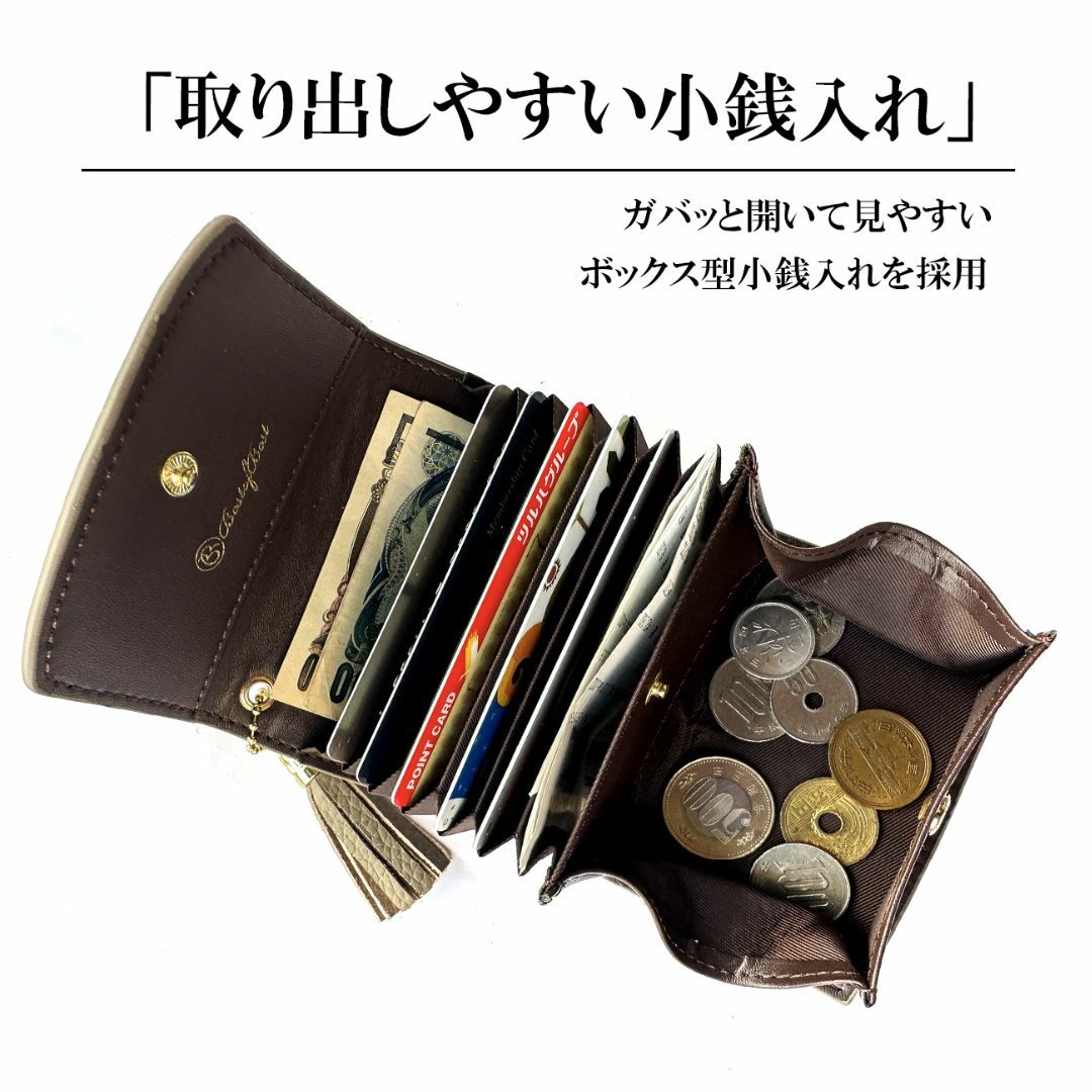 本革 ミニ財布 レディース 財布レディース カードケース 本革 三つ折り 二つ折 レディースのファッション小物(財布)の商品写真