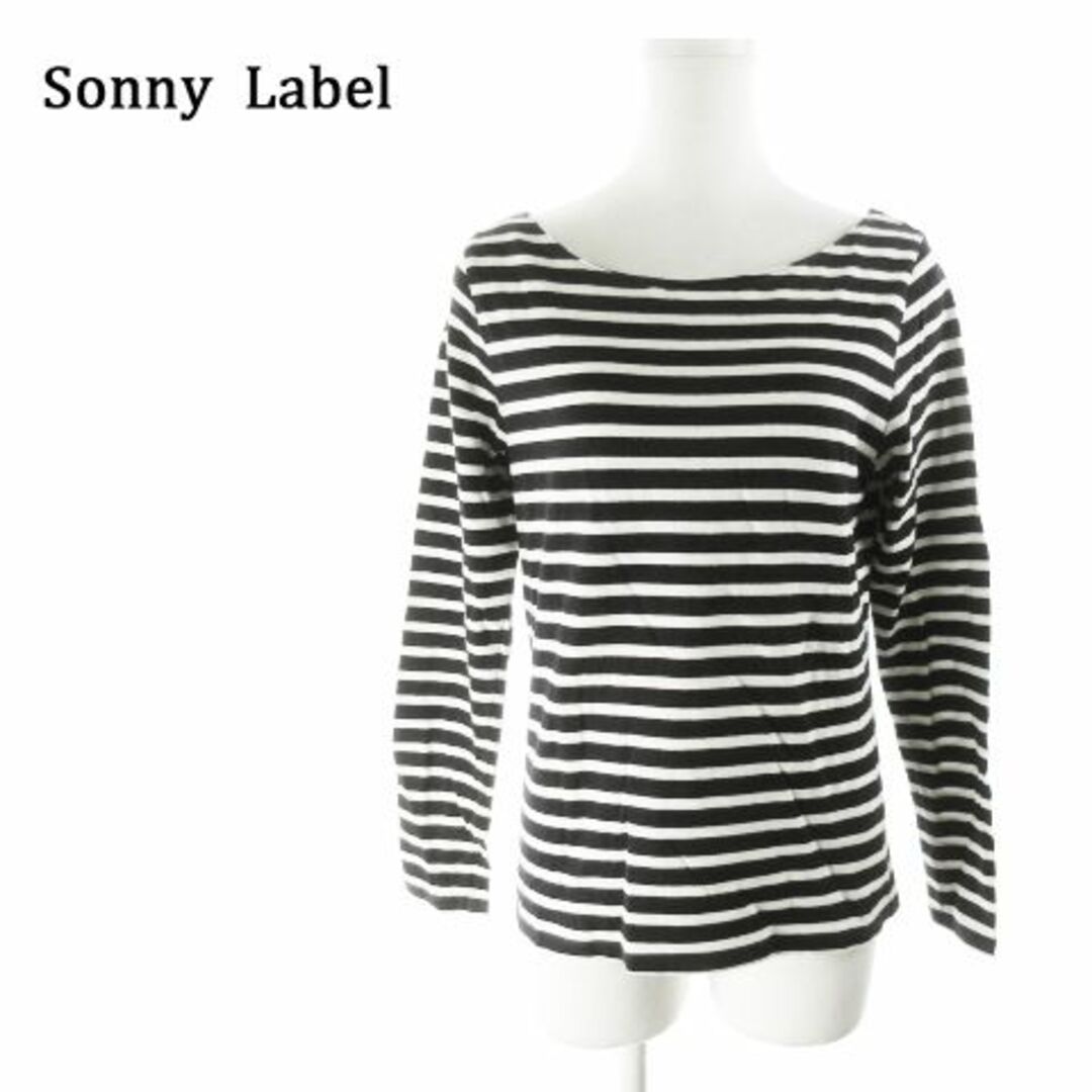 Sonny Label(サニーレーベル)のサニーレーベル 長袖カットソー ボーダー F 白 黒 210713MN2A レディースのトップス(カットソー(長袖/七分))の商品写真