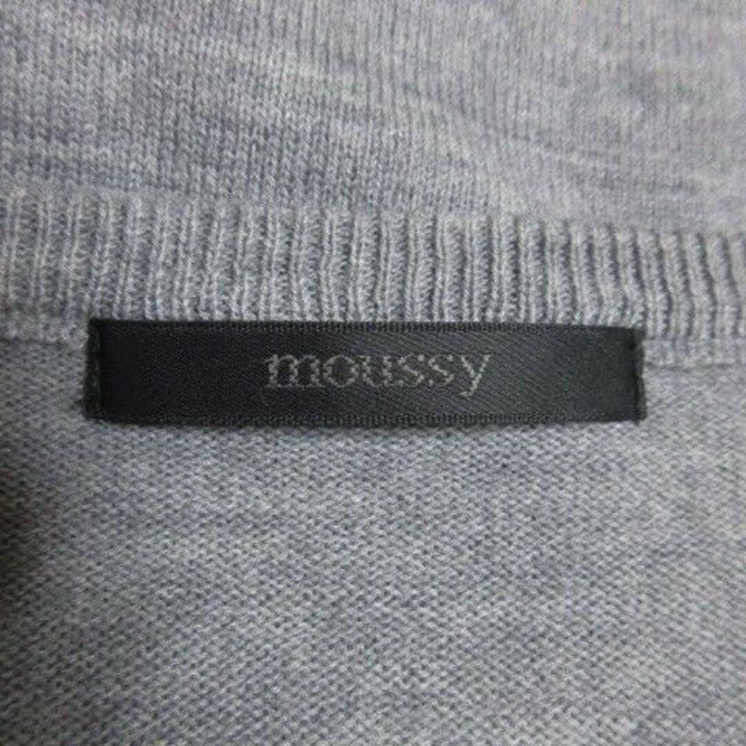 moussy(マウジー)のマウジー Vネックニット 長袖 ウール混 2 グレー 220203AO10A  レディースのトップス(ニット/セーター)の商品写真