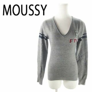 マウジー(moussy)のマウジー Vネックニット 長袖 ウール混 2 グレー 220203AO10A (ニット/セーター)