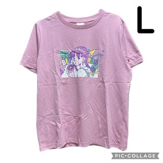 ジーユー(GU)のGU ハロープロジェクト 25th グラフィックT ピンク ビヨーンズ L .(Tシャツ(半袖/袖なし))