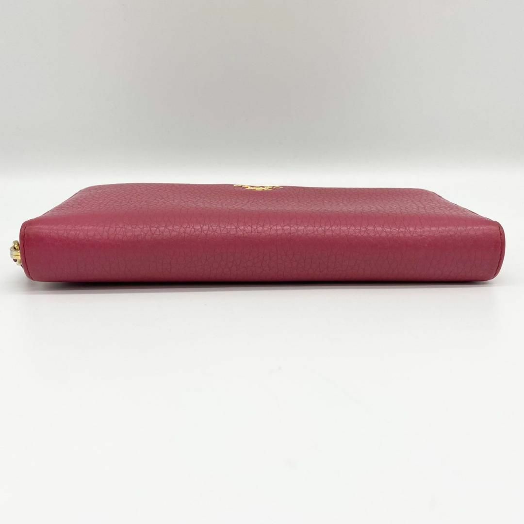 PRADA(プラダ)のプラダ 長財布 ラウンドファスナー ピンク レザー ロゴ ゴールド レディース レディースのファッション小物(財布)の商品写真