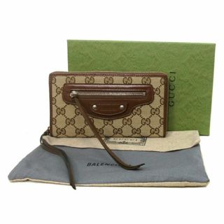 グッチ(Gucci)の【新品】グッチ×バレンシアガ  681710 (ベージュ系×ブラウン系) 【コラボ商品】 財布 長財布 GUCCI×BALENCIAGA ザ ハッカー プロジェクト ネオ クラシック GGスプリーム キャンバス×レザー ラウンドファスナーブティックライン レディース(財布)