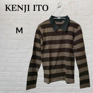 コムサコレクション(COMME ÇA COLLECTION)のKENJI ITO ケンジイトウ　コムサコレクション　ボーダーポロシャツM(ポロシャツ)