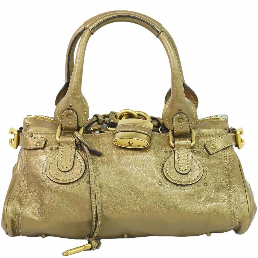 本物 クロエ Chloe パディントン ハンドバッグ レザー ゴールド 本物 クロエ Chloe パディントン ハンドバッグ レザー ゴールド
