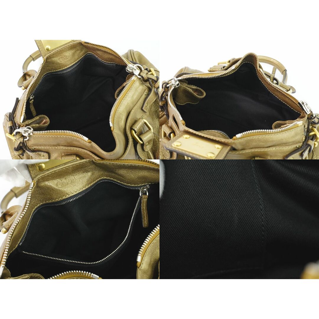 本物 クロエ Chloe パディントン ハンドバッグ レザー ゴールド 本物 クロエ Chloe パディントン ハンドバッグ レザー ゴールド