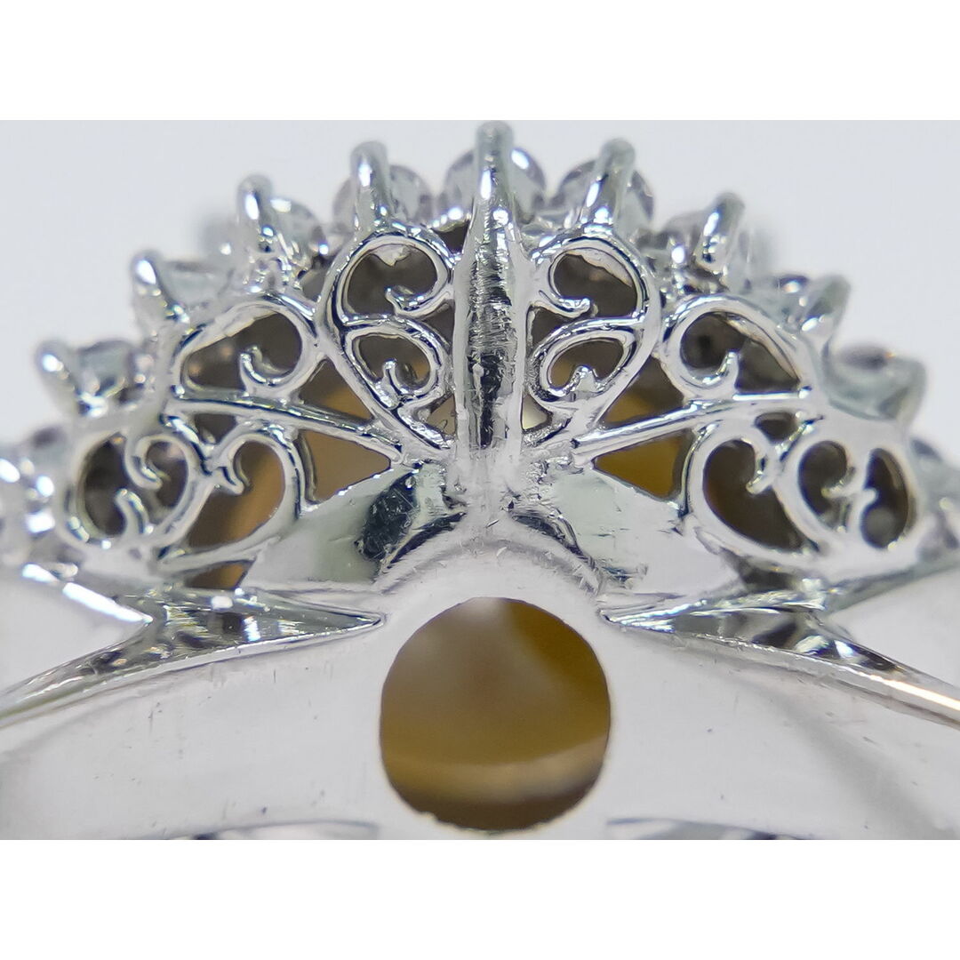 本物 パール 8.7mm ダイヤモンド 0.60ct Pt850 リング 指輪 20号 プラチナ ホワイト アクセサリー ジュエリー 中古 レディースのアクセサリー(リング(指輪))の商品写真