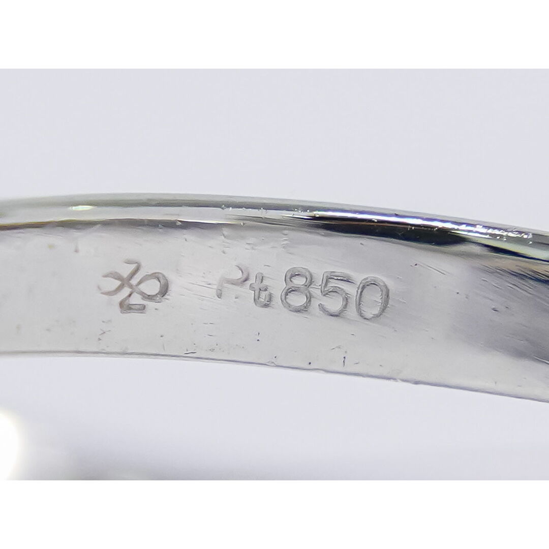 本物 パール 8.7mm ダイヤモンド 0.60ct Pt850 リング 指輪 20号 プラチナ ホワイト アクセサリー ジュエリー 中古 レディースのアクセサリー(リング(指輪))の商品写真