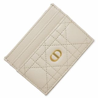 クリスチャンディオール(Christian Dior)のクリスチャンディオール カナージュ カロ カードホルダー カードケース 名刺入れ 定期入れ パスケース カーフスキン レザー サンド ベージュ ゴールド金具 S5130UWHC Christian Dior（新品・未使用品）(パスケース/IDカードホルダー)