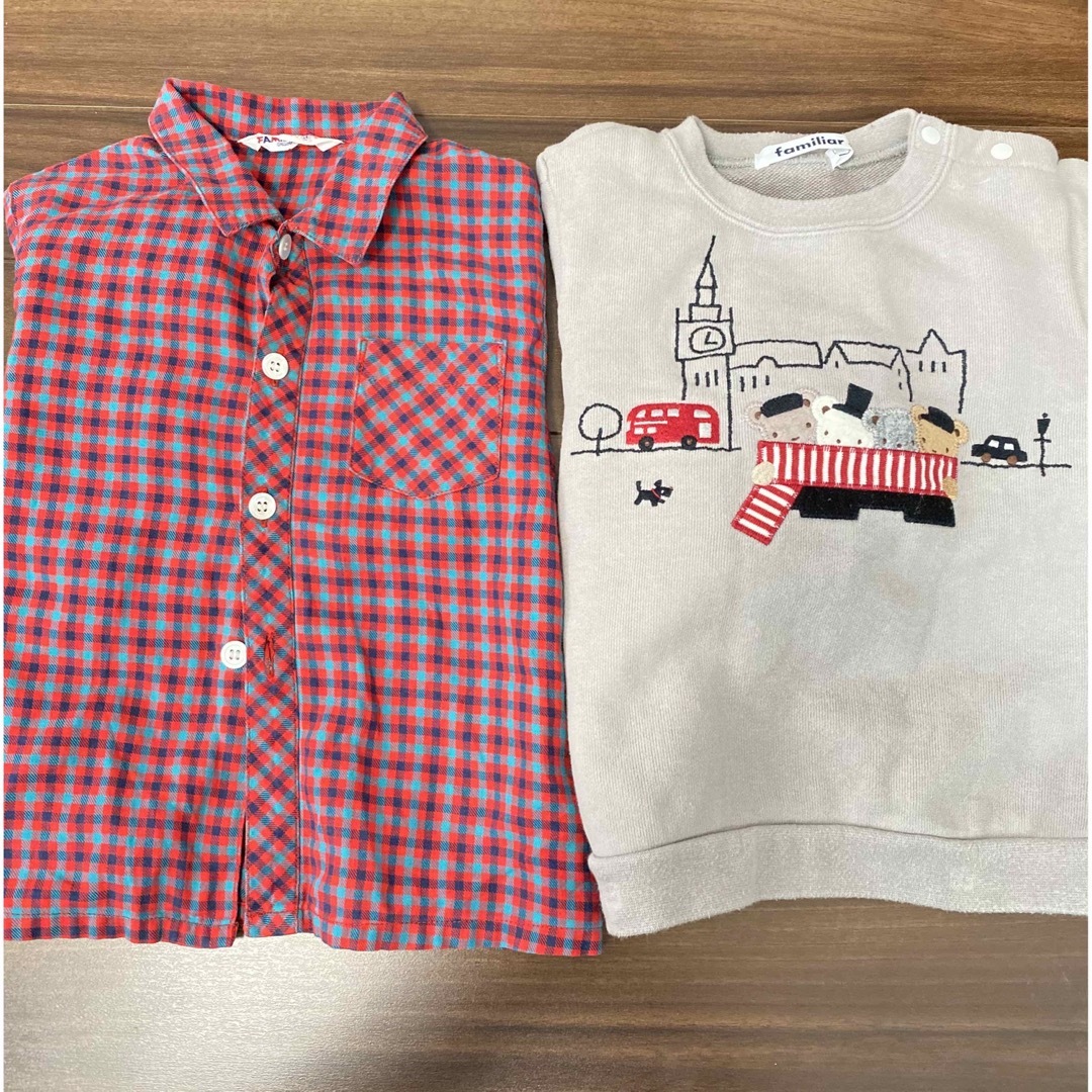 familiar(ファミリア)のファミリア　トレーナー　シャツ　セット　　90 キッズ/ベビー/マタニティのキッズ服男の子用(90cm~)(Tシャツ/カットソー)の商品写真