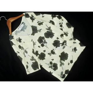 マウジー(moussy)のアズールバイマウジー Vネック 花柄 ニット カットソー sizeL/白 ◇■ レディース(カットソー(長袖/七分))