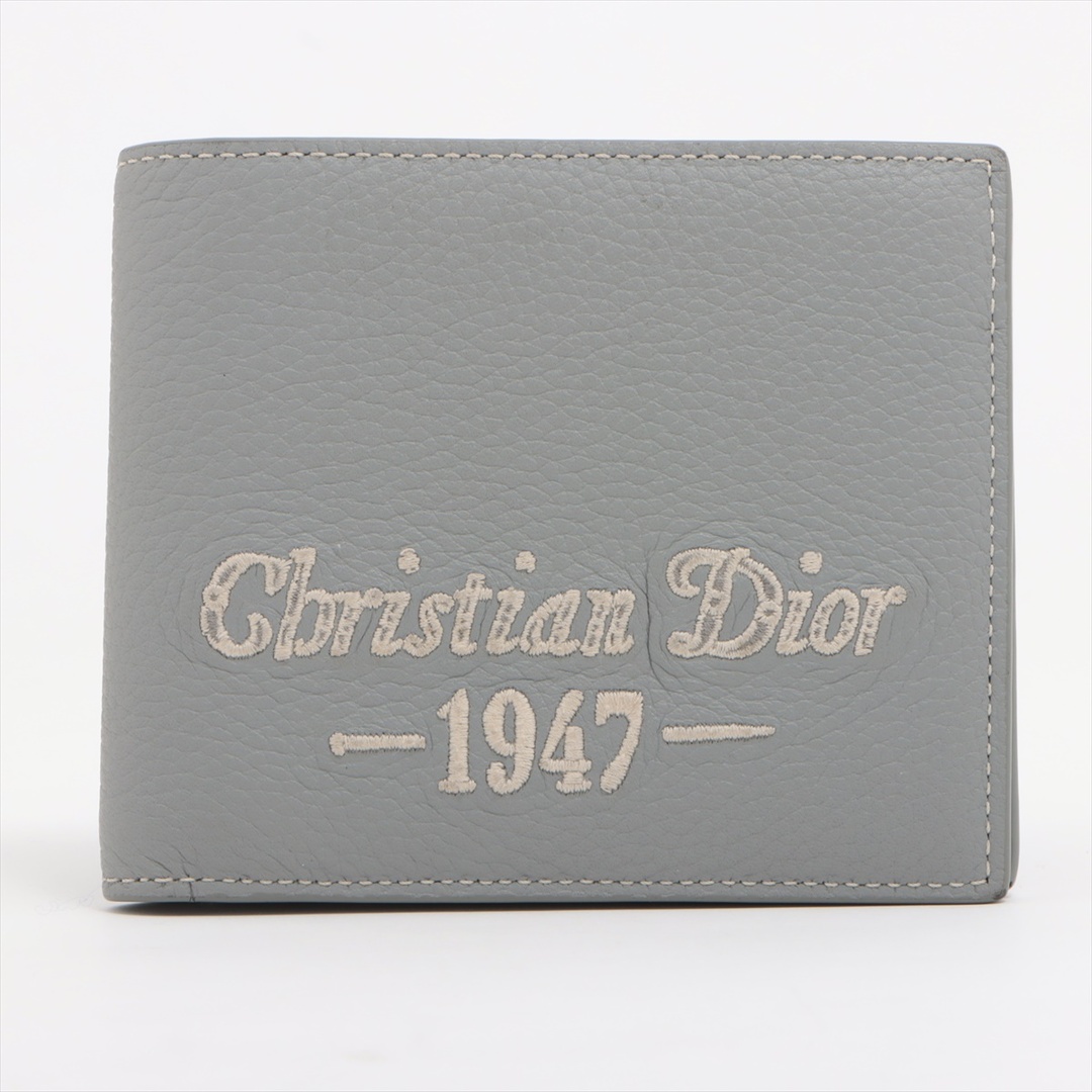 Dior(ディオール)のディオール CD1947 レザー  グレー レディース コンパクトウォレッ レディースのファッション小物(財布)の商品写真