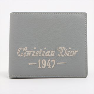 ディオール(Dior)のディオール CD1947 レザー  グレー レディース コンパクトウォレッ(財布)