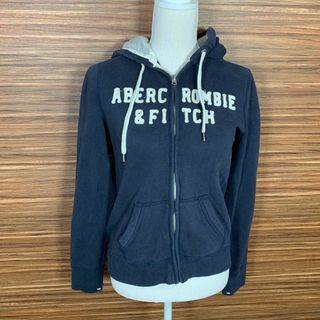 アバクロンビーアンドフィッチ(Abercrombie&Fitch)のアバクロンビー&フィッチ パーカー Mサイズ 紺色 ネイビー ロゴ 長袖(パーカー)