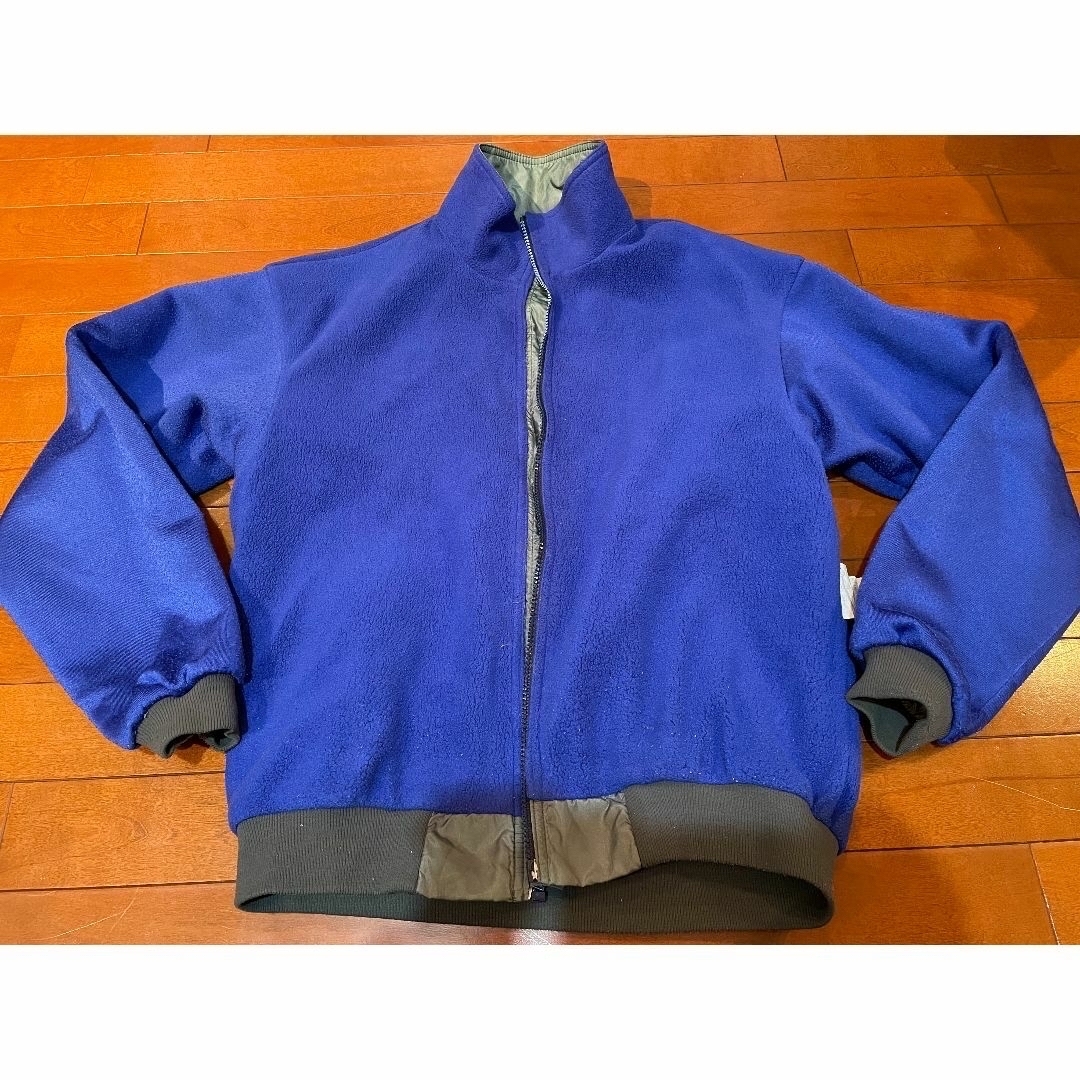 patagonia(パタゴニア)のビンテージ80s パタゴニア シェルドシンチラ カーキ×ブルー M カナダ製 メンズのジャケット/アウター(ナイロンジャケット)の商品写真