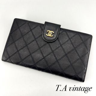 シャネル(CHANEL)の美品！CHANEL シャネル　ビコローレ　がま口　長財布　ブラック(財布)